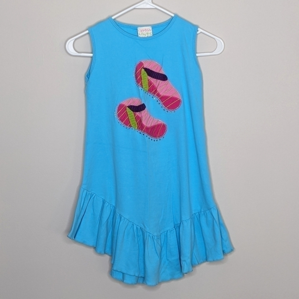 Lemon Loves Lime Flip Flop Sandal Sleeveless Dress 8